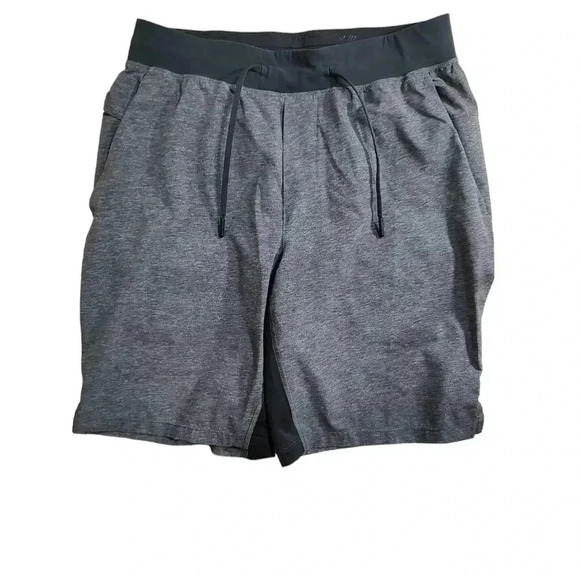 Lululemon T.H.E. Short Out Of Mind Liner 9"Heathered Texture Printed Greyt Deep - Picture 5 of 7